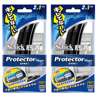 Schick 舒適牌 超捍輕便刀, 水藍色潤滑條, 擺動刀頭, 防滑軟墊握柄, 超微鋼絲護膚隔離網, 3入, 2包