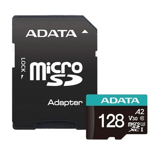 ADATA 威剛 128GB記憶卡 附轉卡 AUSDX 128GUI3V30SA2-RA1, 128GB, 1組