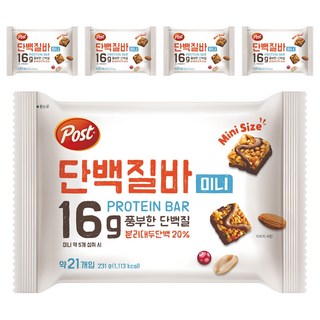 Post 迷你蛋白棒 21包入, 1袋, 231g