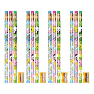 LIBERTY 利百代 可愛家族抗菌學前皮頭鉛筆3支組 2B 藍盒, 藍色 + 粉色 + 綠色, 4盒