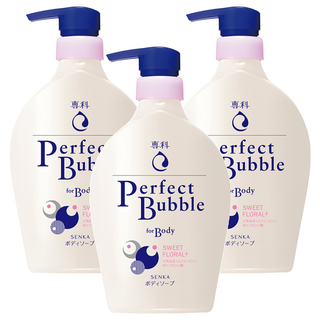 SENKA 專科 超微米完美泡泡沐浴乳 甜蜜花果香, 500ml, 3瓶