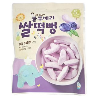 MB BABY 萌寶寶 大米餅 適合五個月以上寶寶食用, 藍莓, 20g, 1包
