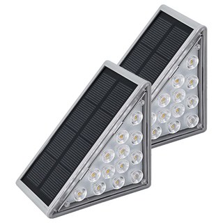 禾統 太陽能階梯燈 3000K暖光 2入 ABS+PC材質, 1盒