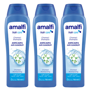 amalfi 油頭BYEBYE 淨化頭皮洗髮精 油性&易生屑髮專用 舒緩頭皮 不含矽靈 100%歐洲製造, 750ml, 3瓶