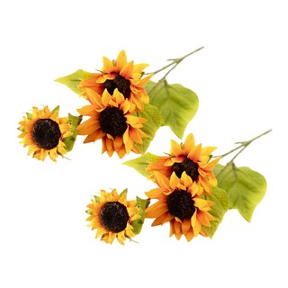 NEOLIN 室內裝飾向日葵人造花 2入, 橘色