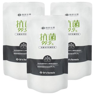 台塑生醫 Dr's Formula 抗菌洗手乳補充包, 400g, 3包