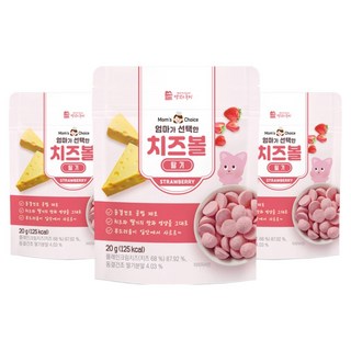 Well&Good 美味風景 孩童起司球, 3包, 草莓口味, 20g