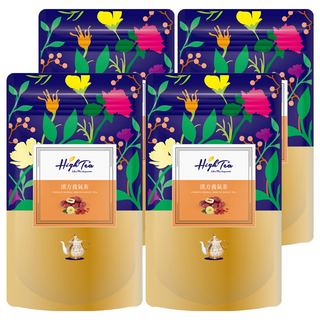 High Tea 漢方養氣茶, 含黃耆枸杞紅棗菊花, 養顏美容, 增強體力, 三角立體茶包, 5g, 12包, 4袋