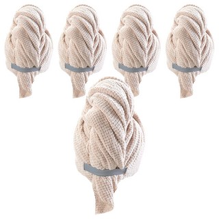 小麥購物 乾髮神器2代 超強力吸水乾髮帽 KDOT-980, 5個, 米色