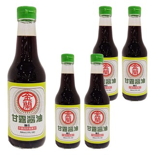 金蘭 甘露醬油, 非基因改造黃豆 海藻糖, 清爽順口, 鮮甜不膩, 500ml, 5瓶
