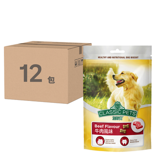 CLASSIC PETS 加好寶 成犬狗餅乾-牛肉風味, 300g, 12包