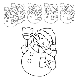 AMOS 阿摩司 壓克力模型版 小, 雪人, 6個