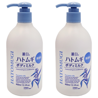 KUMANO 熊野油脂 薏仁身體乳 無香｜保濕 滋潤 全身適用 日本製造, 400ml, 2瓶