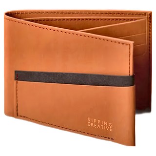 SIPPING CREATIVE 俬品創意 短夾 纖薄短夾 紙革材質 台灣設計, 8.6 x 11.7 x 1.3cm, 醇焦糖