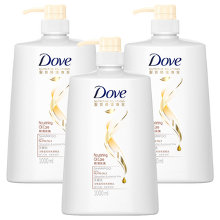 Dove 多芬 輕潤保濕洗髮乳 含輕盈高效保濕精油, 1L, 3瓶