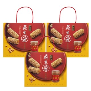 新竹福源 金沙花生醬堅果捲, 150g, 3盒