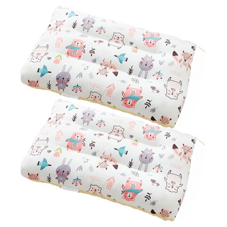 Annette 100%純棉可水洗兒童枕頭1kg, 好朋友 米色 買一送一 柔軟舒適, 好朋友米色, 28 x 48cm