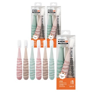 케이맘 키즈 칫솔 1단계, 퍼스트민트 + 퍼스트피치 + 퍼스트브라운, 6개입, 3세트