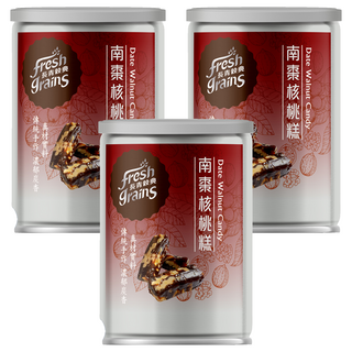 長青穀典 南棗核桃糕, 傳統手工製作 濃郁棗香 真材實料, 100g, 3罐