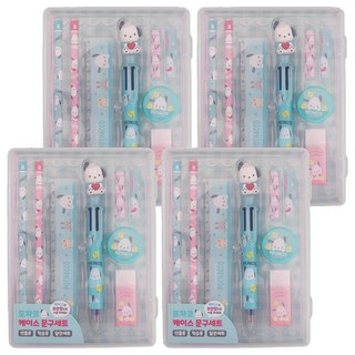 산리오캐릭터즈 포차코 케이스 문구세트, 4세트, 혼합색상