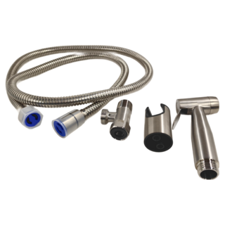 LEADER 麗達 多用途不繡鋼強力清潔沖洗全配組 搭圓柱掛座 405g, 銀色