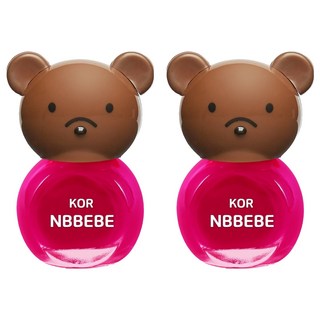 Nbbebe 兒童用指甲油, 鮮豔的粉紅色, 2個