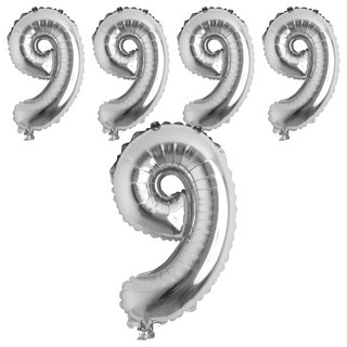 生活 King 數字氣球 錫箔氣球 氣球佈置 32吋 5組, 銀色 9