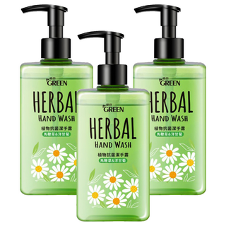 GREEN 綠的 植物抗菌潔手露，馬鞭草&洋甘菊, 350ml, 3瓶