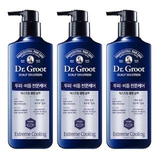 Dr.Groot 健髮專家勁涼去屑洗髮精 解決頭皮屑、出油和乾癢問題, 3瓶, 400ml
