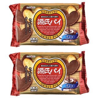 SANRITSU 三立製菓 源氏派 可可源氏派, 8枚入, 心型巧克力酥餅, 70.4g, 2包