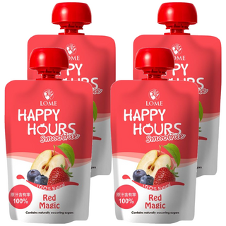 HAPPY HOURS 生機纖果飲 蘋果+藍莓+草莓, 100g, 4包