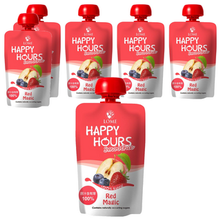 HAPPY HOURS 生機纖果飲 蘋果+藍莓+草莓, 100g, 6包