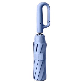 10骨環扣自動傘 三折 防曬黑膠塗層 高密拒水布, 深海藍