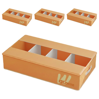 小麥購物 可折疊沙發床底收納盒 L2371, 橙色, 4個