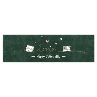 矽藻土軟地墊, 柔軟可折疊, 收納方便, 120 x 40cm, 貓 深綠色, 1個