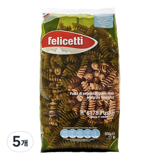 펠리체티 유기농 통밀 푸질리, 500g, 5개
