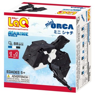LaQ 積木 88片 迷你海洋生物模型 益智玩具, Q版虎鯨, 1盒