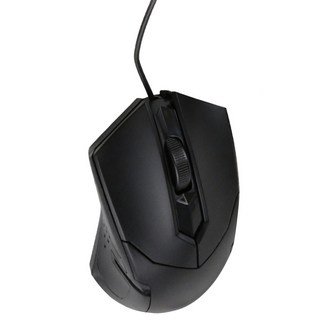 infotec 英富達 MM105 高解析有線光學滑鼠 USB供電 左右手適用, 黑色