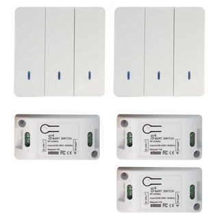 Neon 台灣霓虹 三開雙切隨意貼免佈線電源開關 無線遙控 安裝簡易, 1組