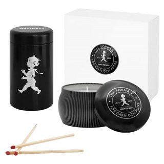 SOLSTICKAN 蠟燭火柴禮盒組，大豆蠟，植物油，香水精油，13.5x11x6cm，300g，瑞典設計, 黑雪松木, 黑色