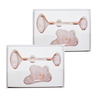 BEAUTYOUNG 妝漾 冰晶玉石禮盒 天然粉晶玉石 臉部按摩工具套裝, A337, 2盒