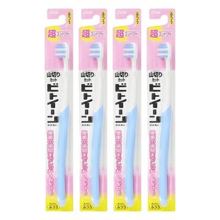 LION 獅王 臼齒深潔牙刷 山切型植毛 S字型防滑易握刷柄, 1入, 4支