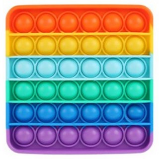 루아르모 푸쉬팝 팝잇 레인보우 버블 뽁뽁이 장난감 피젯토이 보드게임 촉감발달 완구, 사각형, 1개