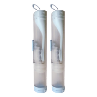 Etravel 易旅 一體式牙刷牙膏旅行組 軟毛刷頭 獨立儲存 約7-10天用量 輕松便攜, 2組, 20g