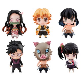 MEGAHOUSE 鬼滅之刃 炭治郎的夥伴們 公仔套組 附限定特典伊之助(猪頭)零件, 1組