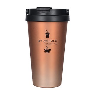 FUJI-GRACE 富士雅麗 304不鏽鋼雙效咖啡杯 食品用不鏽鋼材質 防燙杯 真空斷熱層 85mm大口徑, 咖啡漸層, 500ml, 1個