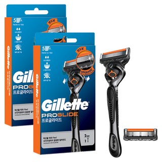 Gillette 吉列 ProGlide無感系列刮鬍刀+刮鬍刀頭 2入組, 2組
