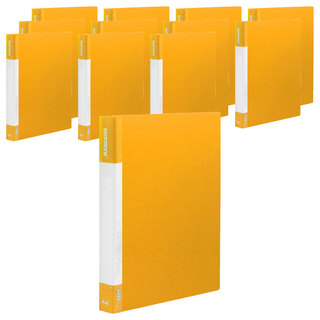 DaTaBanK 三田文具 A4 標準型 3孔夾資料夾, 黃色, 12本