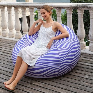 1人座空氣豆袋懶人沙發, 斑馬紫