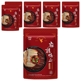 大甲佳旭 麻辣鴨血豆腐, 中藥材熬製, 100%純鴨血, Q彈滑順, 非基改板豆腐, 飽滿多汁, 450g, 6包